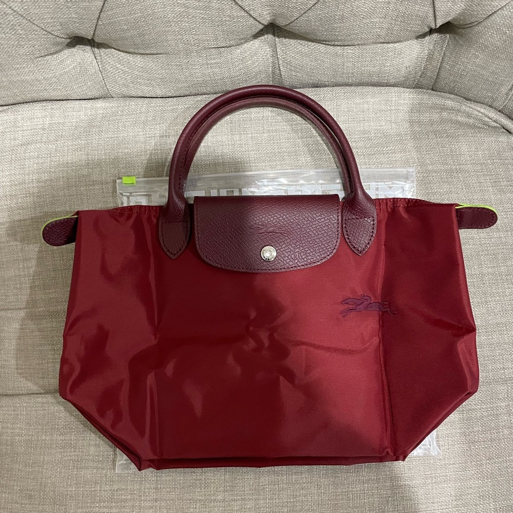 Longchamp le pliage small top handle tote bag pomegrante